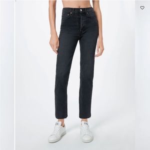 BNWT ReDone faded black stove pipe jeans